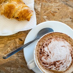 croissant and cappuccino