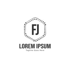 Fototapeta premium Initial FJ logo template with modern frame. Minimalist FJ letter logo vector illustration