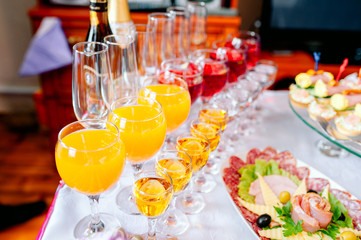 Bruschetta with tomato, Italian finger food wedding snacks