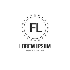 Fototapeta premium Initial FL logo template with modern frame. Minimalist FL letter logo vector illustration