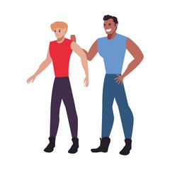 two men avatars on white background