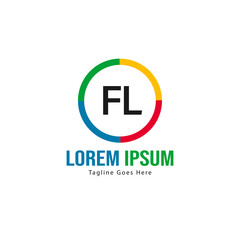 Fototapeta premium Initial FL logo template with modern frame. Minimalist FL letter logo vector illustration