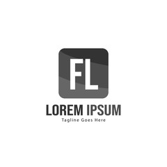 Initial FL logo template with modern frame. Minimalist FL letter logo vector illustration
