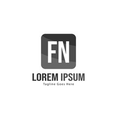 Initial FN logo template with modern frame. Minimalist FN letter logo vector illustration
