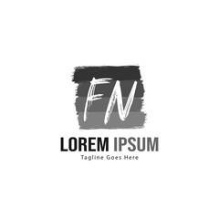 Initial FN logo template with modern frame. Minimalist FN letter logo vector illustration