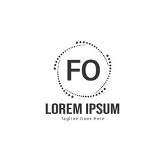 Obraz premium Initial FO logo template with modern frame. Minimalist FO letter logo vector illustration
