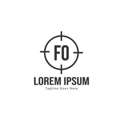 Initial FO logo template with modern frame. Minimalist FO letter logo vector illustration