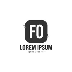 Fototapeta premium Initial FO logo template with modern frame. Minimalist FO letter logo vector illustration