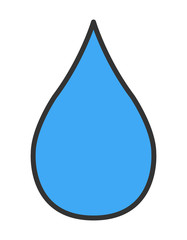 Water drop icon, aque nature symbol. Sign isolated design vector illustration