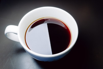 Hot Black coffee in White Cup