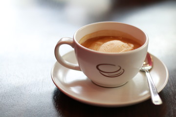 cup of coffee on table