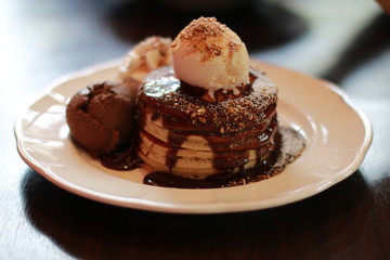 pancake on ice cream