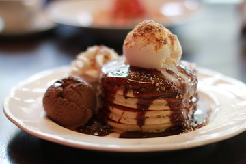 chocolate cake with whipped cream