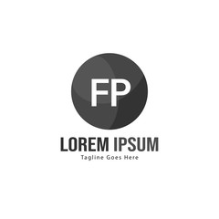 Fototapeta premium Initial FP logo template with modern frame. Minimalist FP letter logo vector illustration