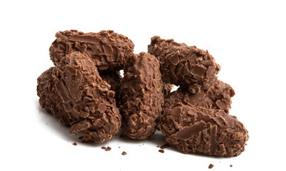 chocolate truffles isolated
