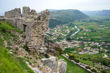 Fototapeta na wymiar Ruins and valley