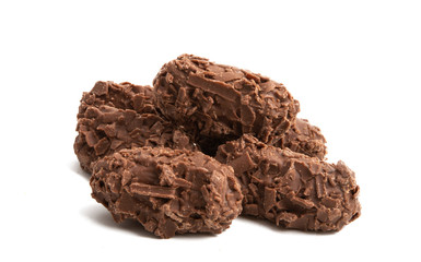 chocolate truffles isolated