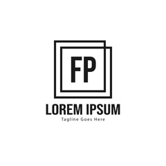 Obraz premium Initial FP logo template with modern frame. Minimalist FP letter logo vector illustration