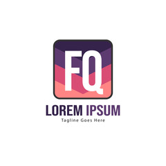 Obraz premium Initial FQ logo template with modern frame. Minimalist FQ letter logo vector illustration