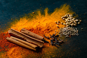  all indian spices , cooking background 