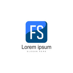 Initial FS logo template with modern frame. Minimalist FS letter logo vector illustration