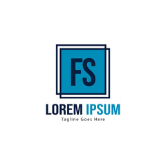 Initial FS logo template with modern frame. Minimalist FS letter logo vector illustration