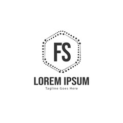 Initial FS logo template with modern frame. Minimalist FS letter logo vector illustration