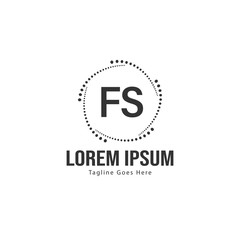 Initial FS logo template with modern frame. Minimalist FS letter logo vector illustration