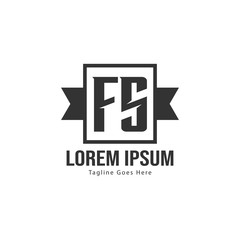 Initial FS logo template with modern frame. Minimalist FS letter logo vector illustration