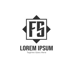 Initial FS logo template with modern frame. Minimalist FS letter logo vector illustration