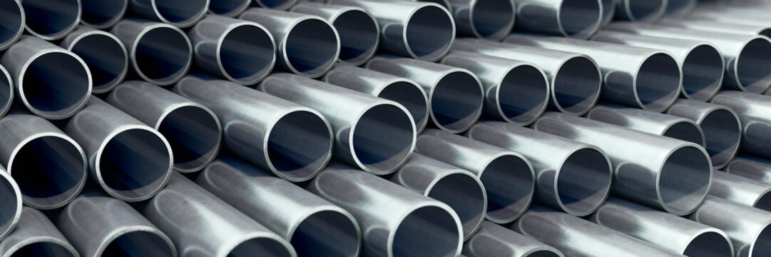 Many metal pipes