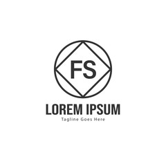 Initial FS logo template with modern frame. Minimalist FS letter logo vector illustration