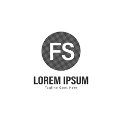 Initial FS logo template with modern frame. Minimalist FS letter logo vector illustration