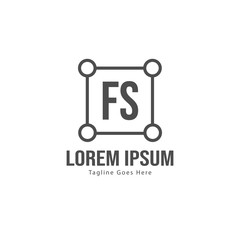 Initial FS logo template with modern frame. Minimalist FS letter logo vector illustration
