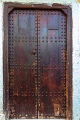 Old doors in the old Moroccan city.