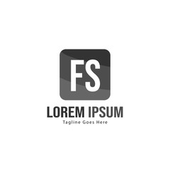 Initial FS logo template with modern frame. Minimalist FS letter logo vector illustration