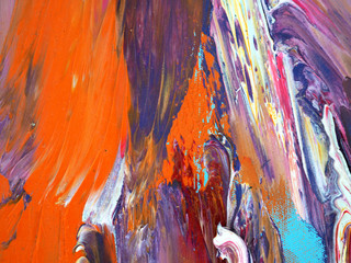 Hand draw colorful oil paint abstract background and texture.