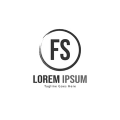 Initial FS logo template with modern frame. Minimalist FS letter logo vector illustration