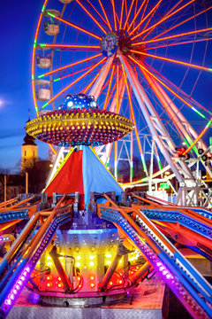 Amusement park in the night