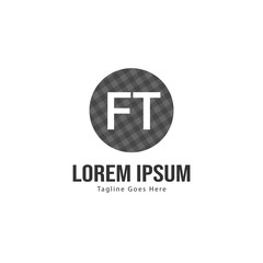 Obraz premium Initial FT logo template with modern frame. Minimalist FT letter logo vector illustration
