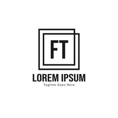 Obraz premium Initial FT logo template with modern frame. Minimalist FT letter logo vector illustration