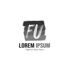 Initial FU logo template with modern frame. Minimalist FU letter logo vector illustration