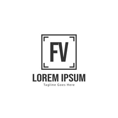 Fototapeta premium Initial FV logo template with modern frame. Minimalist FV letter logo vector illustration