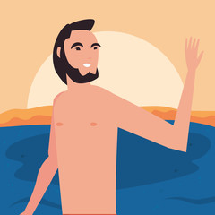 Fototapeta premium summer time holiday icon vector ilustration