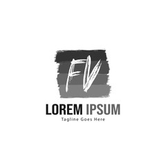 Initial FV logo template with modern frame. Minimalist FV letter logo vector illustration