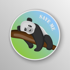 vector logo save me with panda