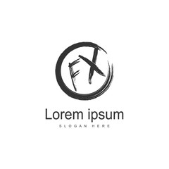 Initial FX logo template with modern frame. Minimalist FX letter logo vector illustration
