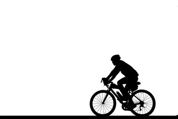Cycling Silhouette on white background