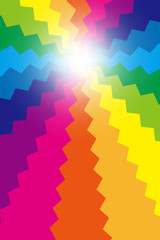 Fototapeta premium 背景素材壁紙,ベクター,放射,ギザギザ模様,虹,レインボーカラー,無料,フリーサイズ,カラフル,ファンキー,待ち受け,スマートフォン,