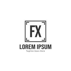 Initial FX logo template with modern frame. Minimalist FX letter logo vector illustration
